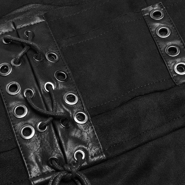 PUNK RAVE Longue Jupe ‘Katana’ Noire soldes de Noël 19