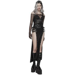PUNK RAVE Longue Jupe ‘Katana’ Noire soldes de Noël 29