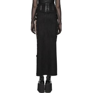 PUNK RAVE Longue Jupe ‘Katana’ Noire soldes de Noël 39
