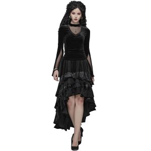 PUNK RAVE Longue Jupe Victorienne ‘Maelyss’ Noire livraison la plus rapide 16