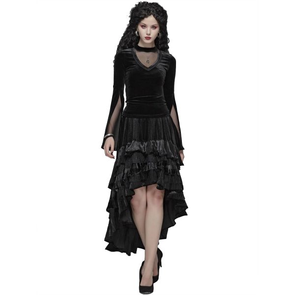 PUNK RAVE Longue Jupe Victorienne ‘Maelyss’ Noire livraison la plus rapide 3