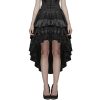 PUNK RAVE Longue Jupe Victorienne ‘Maelyss’ Noire livraison la plus rapide 43