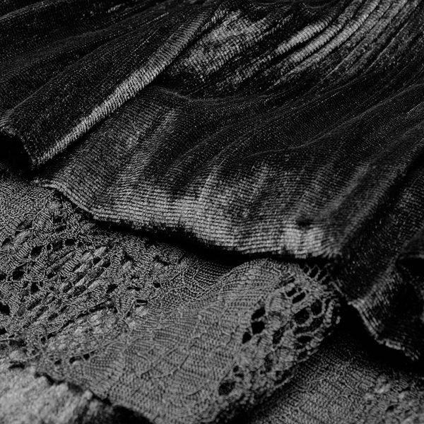 PUNK RAVE Longue Jupe Victorienne ‘Maelyss’ Noire livraison la plus rapide 13