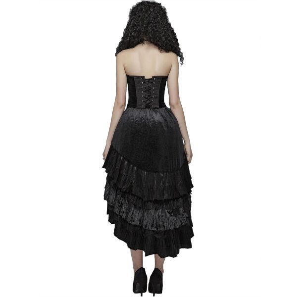 PUNK RAVE Longue Jupe Victorienne ‘Maelyss’ Noire livraison la plus rapide 4