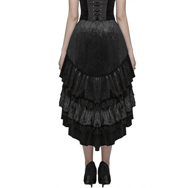 PUNK RAVE Longue Jupe Victorienne ‘Maelyss’ Noire livraison la plus rapide 5