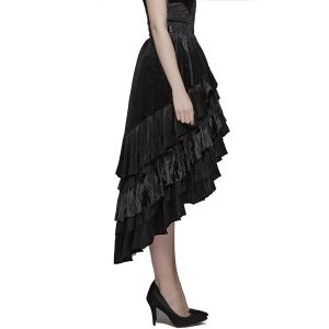 PUNK RAVE Longue Jupe Victorienne ‘Maelyss’ Noire livraison la plus rapide 22