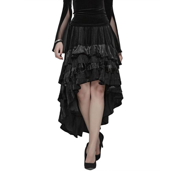 PUNK RAVE Longue Jupe Victorienne ‘Maelyss’ Noire livraison la plus rapide 7