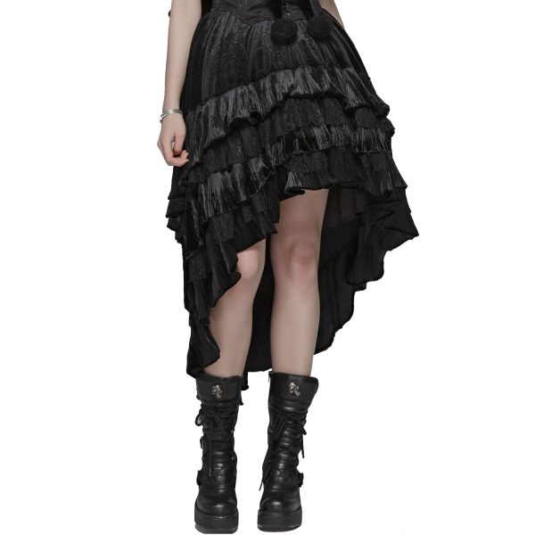PUNK RAVE Longue Jupe Victorienne ‘Maelyss’ Noire livraison la plus rapide 8
