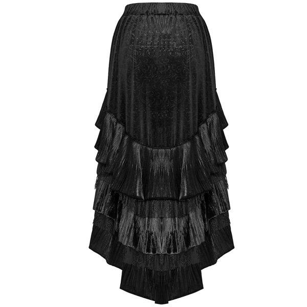 PUNK RAVE Longue Jupe Victorienne ‘Maelyss’ Noire livraison la plus rapide 10