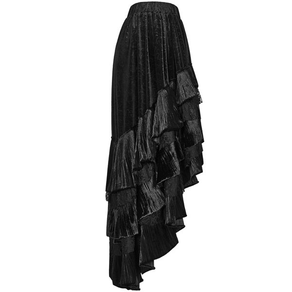 PUNK RAVE Longue Jupe Victorienne ‘Maelyss’ Noire livraison la plus rapide 11