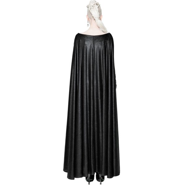 Acheter Maintenant PUNK RAVE Longue Robe Cape Gothique ‘Nightspell’ Noire 4