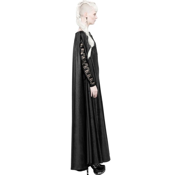 Acheter Maintenant PUNK RAVE Longue Robe Cape Gothique ‘Nightspell’ Noire 5
