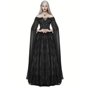 PUNK RAVE Longue Robe ‘Celestia’ Noire à prix imbattables 16