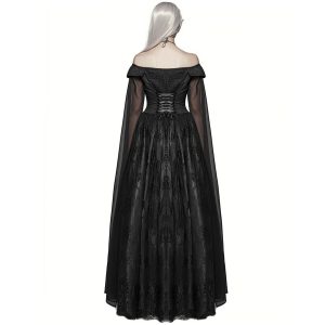 PUNK RAVE Longue Robe ‘Celestia’ Noire à prix imbattables 18