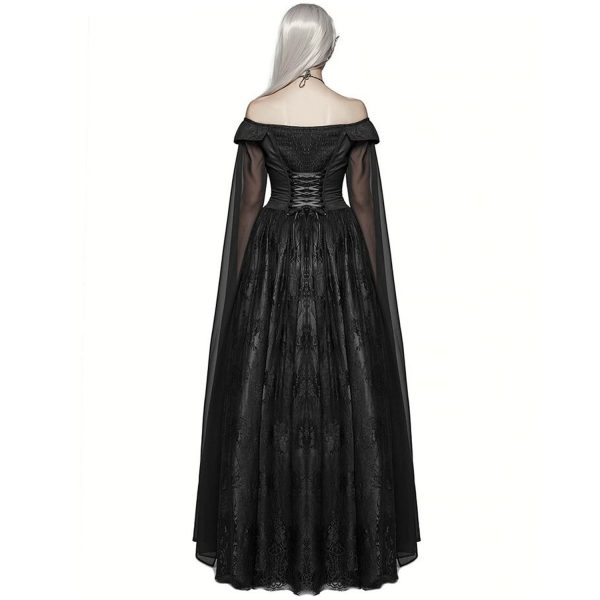 PUNK RAVE Longue Robe ‘Celestia’ Noire à prix imbattables 4