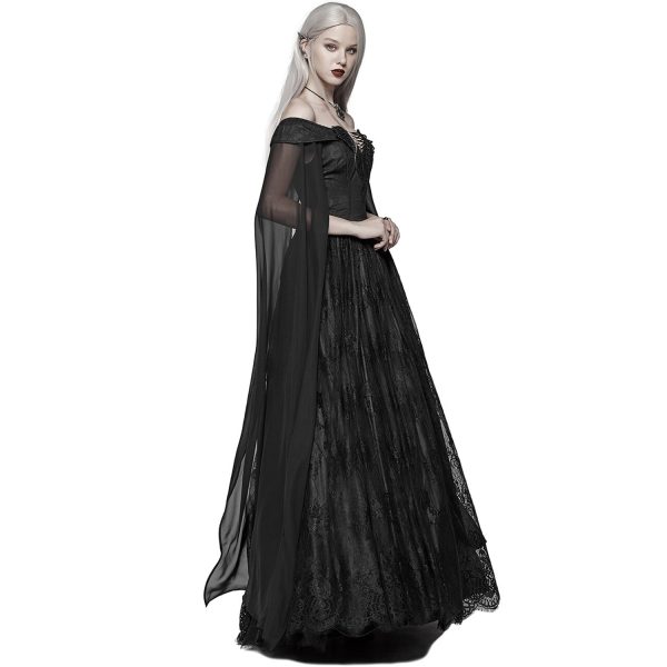 PUNK RAVE Longue Robe ‘Celestia’ Noire à prix imbattables 5