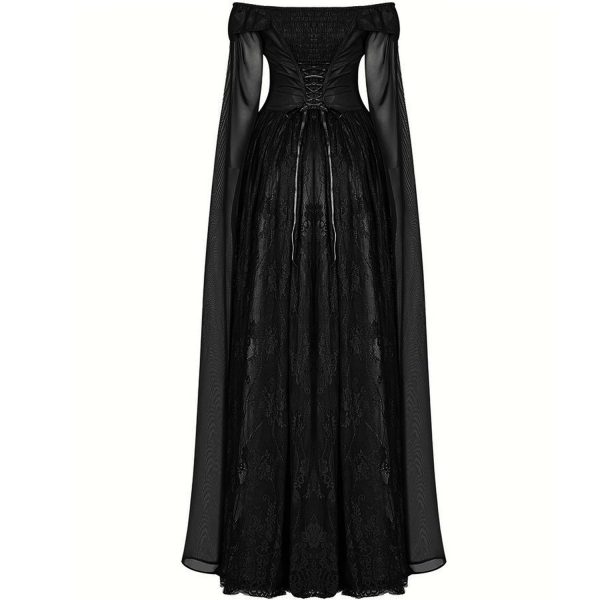 PUNK RAVE Longue Robe ‘Celestia’ Noire à prix imbattables 8