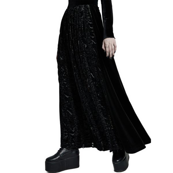Meilleur Prix PUNK RAVE Longue Robe ‘Cyrielle’ En Velours Noir 13
