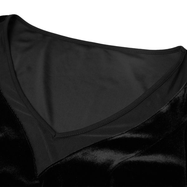 Meilleur Prix PUNK RAVE Longue Robe ‘Cyrielle’ En Velours Noir 17