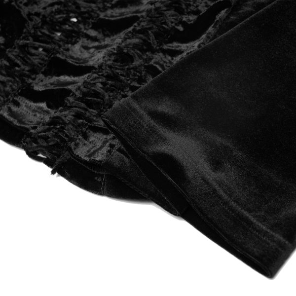Meilleur Prix PUNK RAVE Longue Robe ‘Cyrielle’ En Velours Noir 20