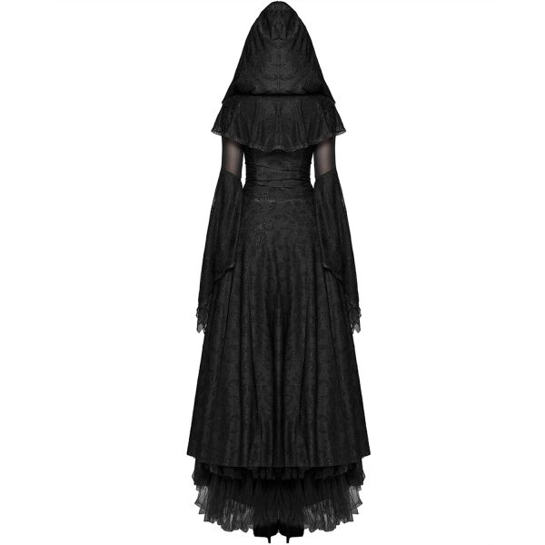 PUNK RAVE Longue Robe Gothique à Capuche ‘Ladouceur’ Noire Service Clients Dédié 4