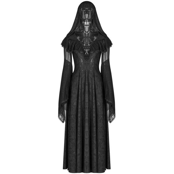 PUNK RAVE Longue Robe Gothique à Capuche ‘Ladouceur’ Noire Service Clients Dédié 8