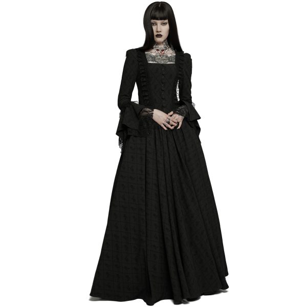 haute qualité PUNK RAVE Longue Robe ‘Metzli’ Noire 3