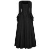 haute qualité PUNK RAVE Longue Robe ‘Metzli’ Noire 59
