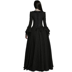 haute qualité PUNK RAVE Longue Robe ‘Metzli’ Noire 18