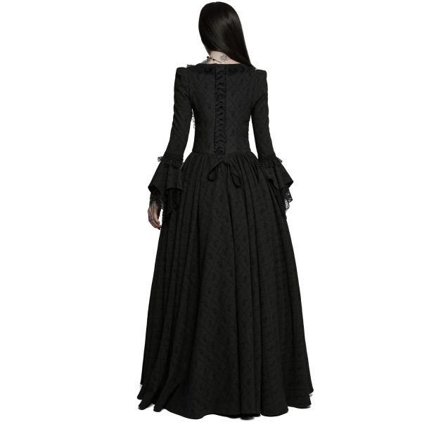 haute qualité PUNK RAVE Longue Robe ‘Metzli’ Noire 4