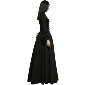 haute qualité PUNK RAVE Longue Robe ‘Metzli’ Noire 20