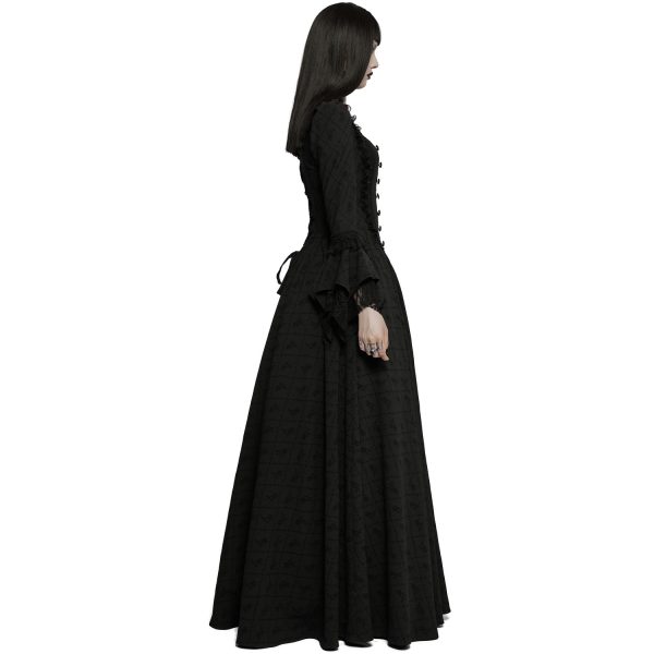 haute qualité PUNK RAVE Longue Robe ‘Metzli’ Noire 5