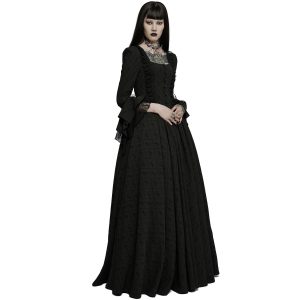 haute qualité PUNK RAVE Longue Robe ‘Metzli’ Noire 22