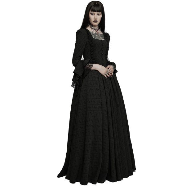 haute qualité PUNK RAVE Longue Robe ‘Metzli’ Noire 6