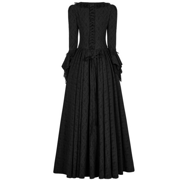 haute qualité PUNK RAVE Longue Robe ‘Metzli’ Noire 8