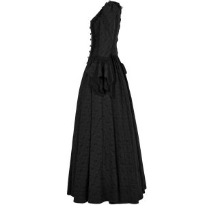 haute qualité PUNK RAVE Longue Robe ‘Metzli’ Noire 28