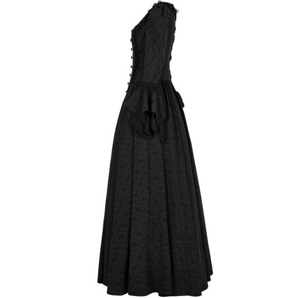 haute qualité PUNK RAVE Longue Robe ‘Metzli’ Noire 9
