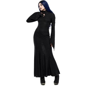 Promotio de vente PUNK RAVE Longue Robe ‘Mina’ Noire 20