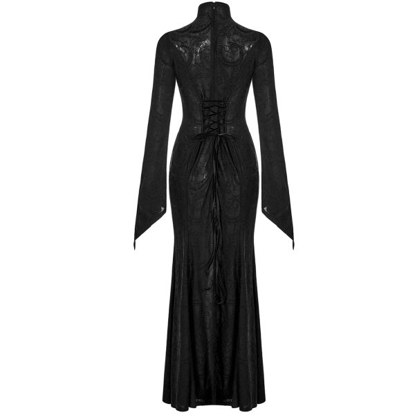 Promotio de vente PUNK RAVE Longue Robe ‘Mina’ Noire 12