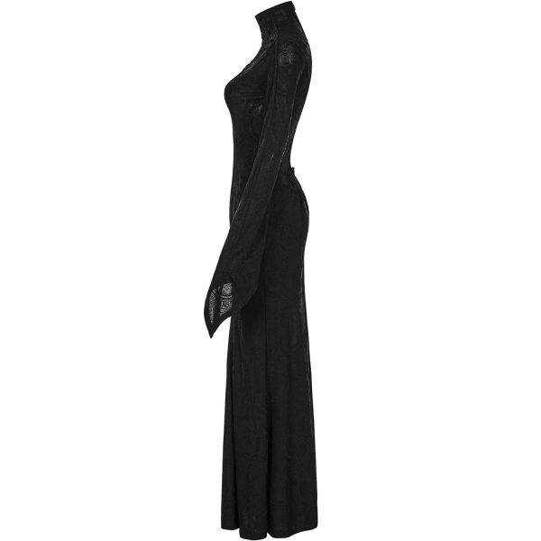Promotio de vente PUNK RAVE Longue Robe ‘Mina’ Noire 13