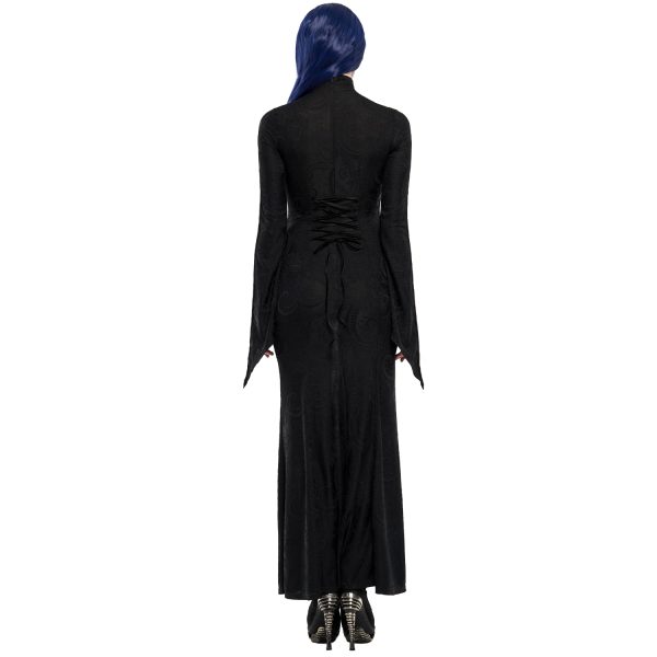 Promotio de vente PUNK RAVE Longue Robe ‘Mina’ Noire 4