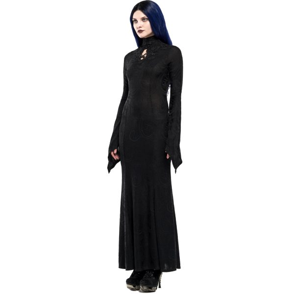 Promotio de vente PUNK RAVE Longue Robe ‘Mina’ Noire 6