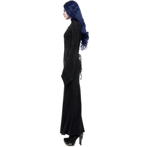 Promotio de vente PUNK RAVE Longue Robe ‘Mina’ Noire 30