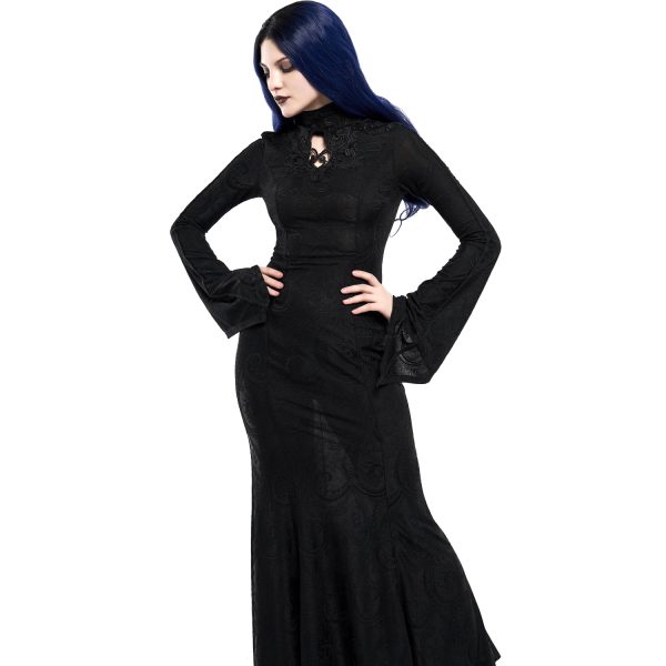 Promotio de vente PUNK RAVE Longue Robe ‘Mina’ Noire 9