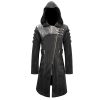 Distributeur Officiel DEVIL FASHION Longue Veste à Capuche ‘Creed’ Noire 43