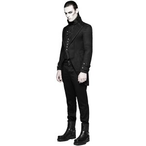 Acheter Maintenant PUNK RAVE Longue Veste ‘Black Cardinal’ En Brocart Noir 23