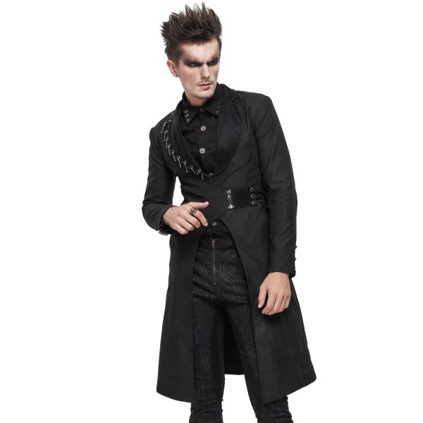DEVIL FASHION Longue Veste ‘Cryock’ Noire marques pas cher 3