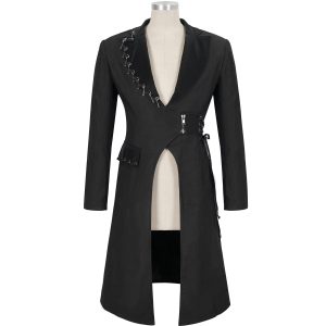DEVIL FASHION Longue Veste ‘Cryock’ Noire marques pas cher 41