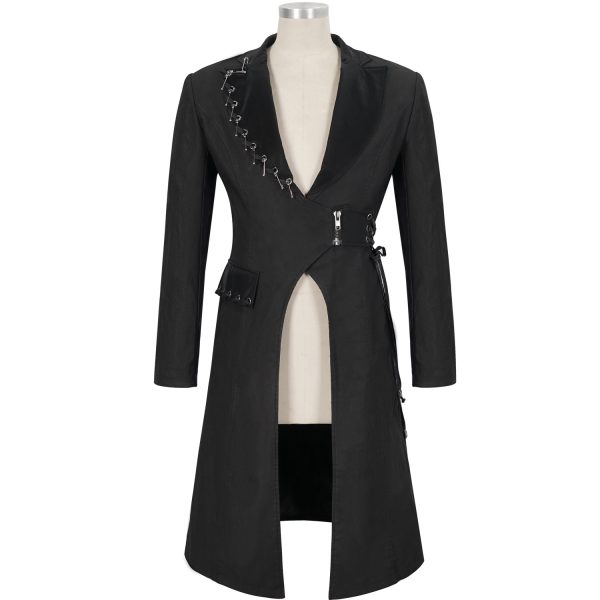 DEVIL FASHION Longue Veste ‘Cryock’ Noire marques pas cher 12