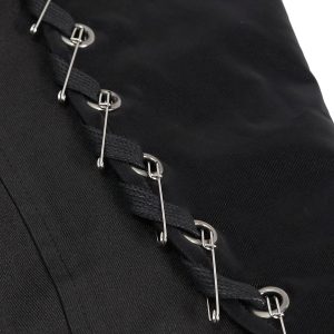 DEVIL FASHION Longue Veste ‘Cryock’ Noire marques pas cher 49